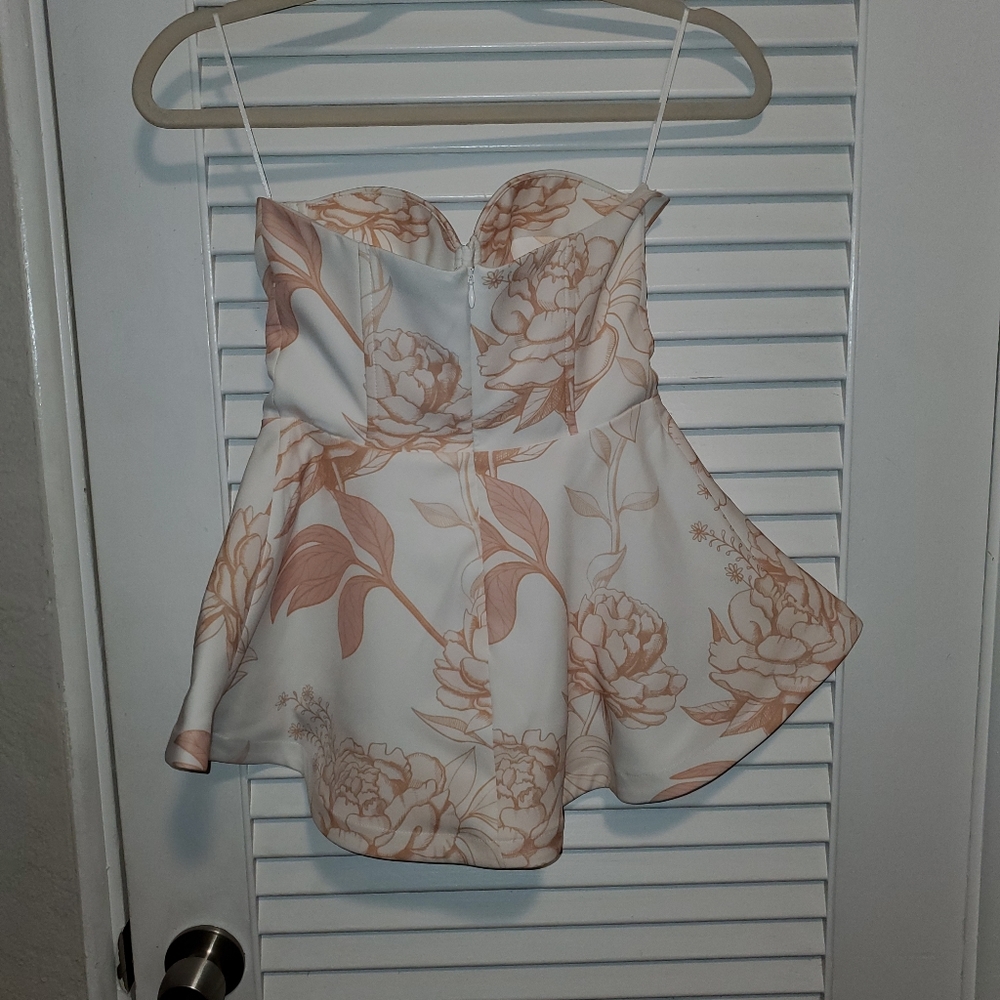 Byegreis Strapless floral corset top XS